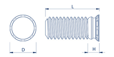 Flush Head Clinch Stud Diagram