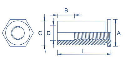 Clinch Through Standoff Diagram